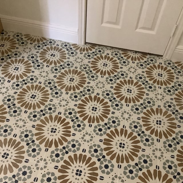 Custom tile floor.