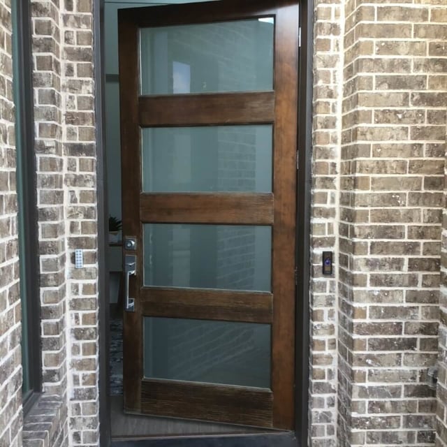 Modern door installation.