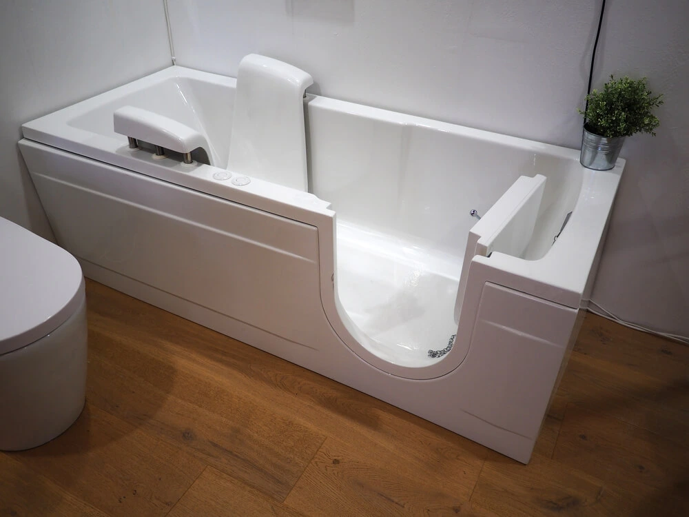 electric bathtub in bathroom for disabled access 