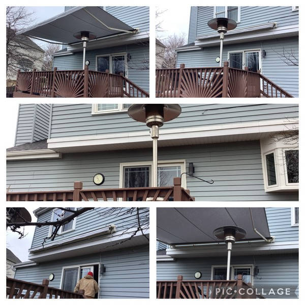 An awning installation in Wheaton, IL by Mr. Handyman.