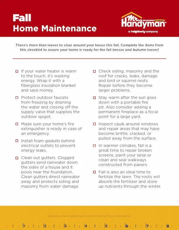 Mr. Handyman's Fall Maintenance Checklist